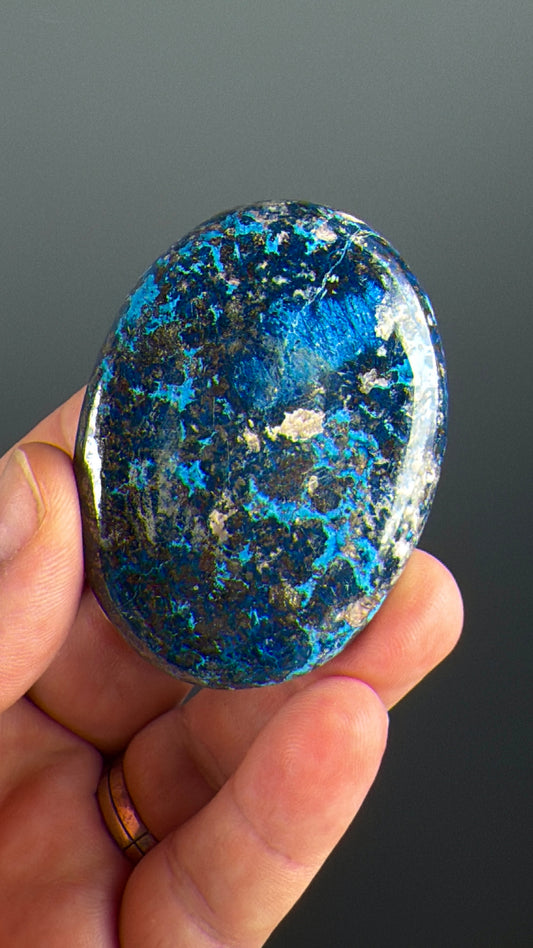 Blue Shattuckite with Cuprite Palm Stone Lot