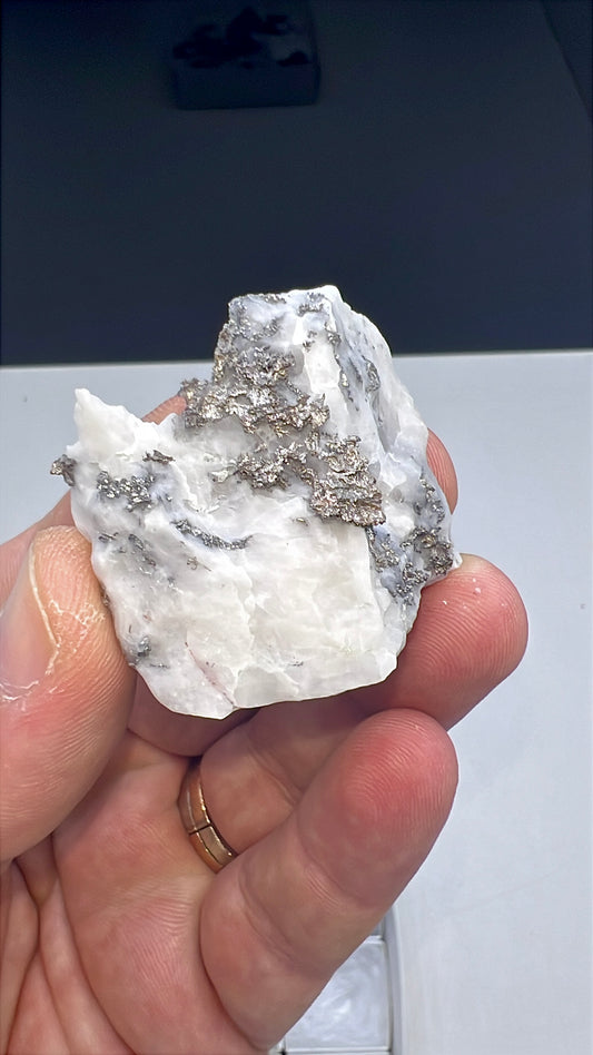 Arborescent Silver with White Calcite Specimen Lot