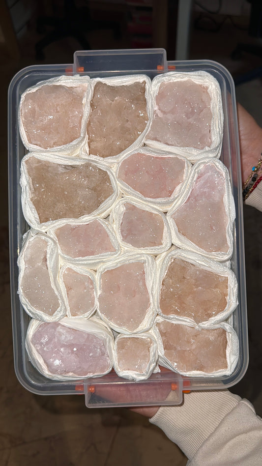 UV Pink Mangano Calcite Crystal Lot