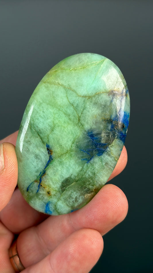 Chrysocolla, Malachite, Gem Silica, Azurite and Tenorite (black) Palm stone Lot