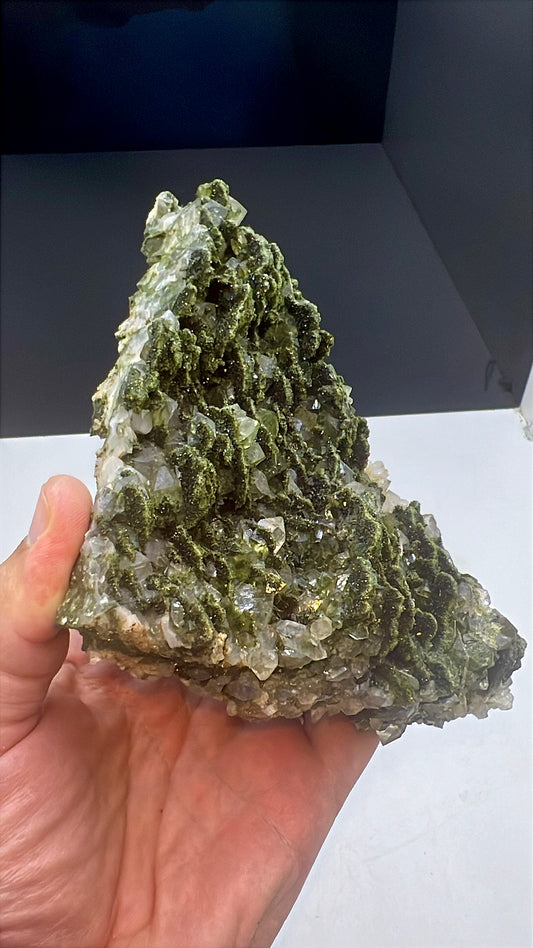 Forest Epidote with Quartz Specimen