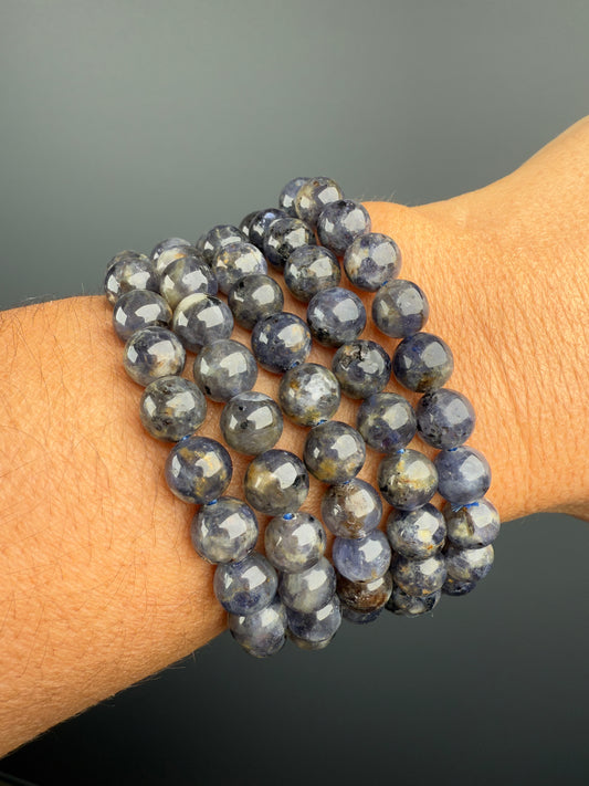 7 MM Iolite Bracelets (3 Pieces)