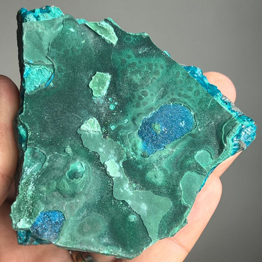 Rare! Blue Cornetite with Malachite Crystal Specimen from Democratic Republic of the Congo