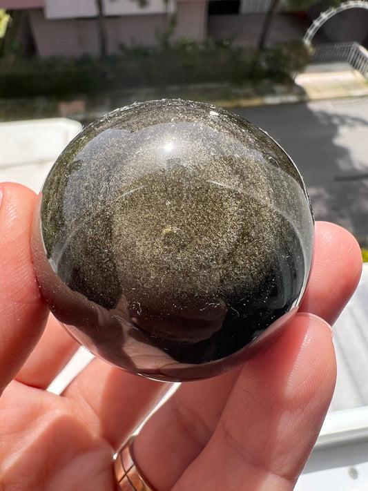 Golden Sheen Obsidian Sphere- 45 MM