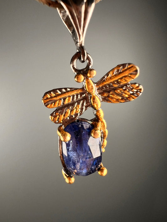 Align All Your Chakras! Special Design, Blue Kyanite(Faceted) Crystal Pendant, 925 Sterling Silver