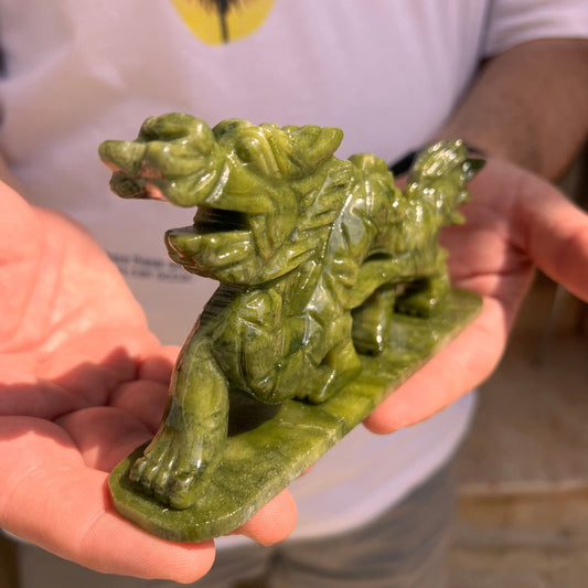 Jade Dragon! Natural Jade Dragon Carving, Feng Shui Jade Dragon