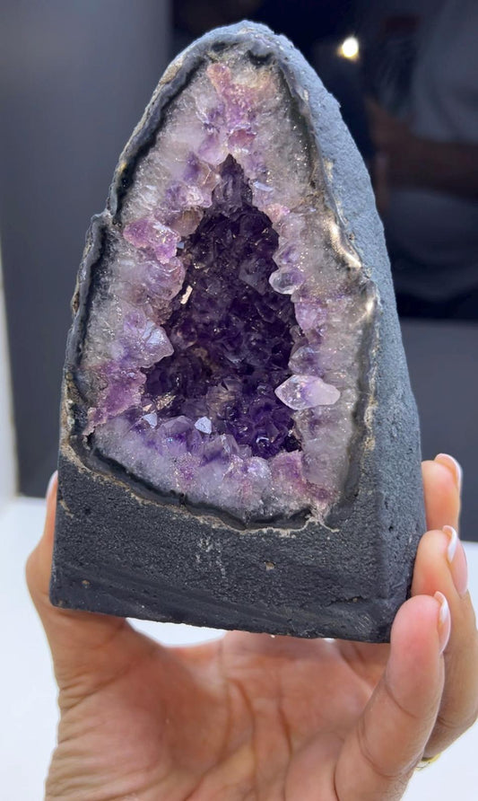 Purple Amethyst Geode Mineral Specimen, Self-Standing Amethyst Geode