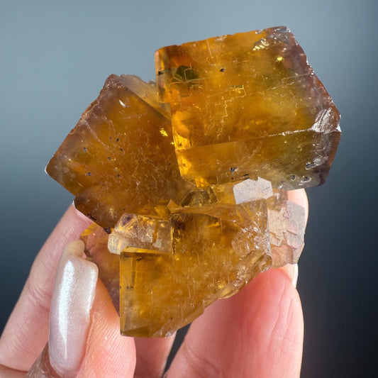 Blue - Yellow Fluorite Crystal from France