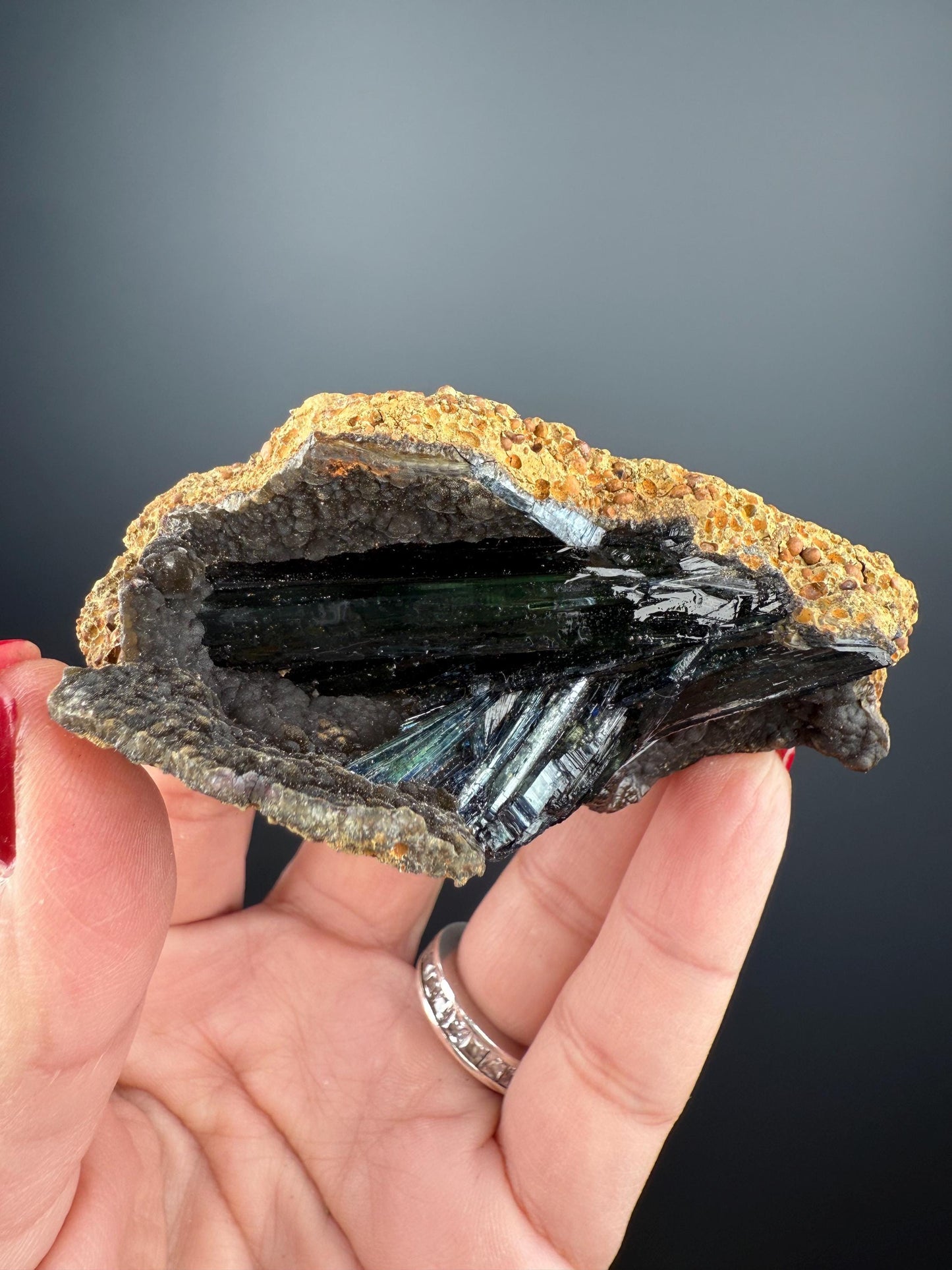 Beautiful Piece ! Gemmy Blue Green Vivianite, Vivianite Crystal