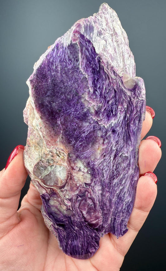 Purple Charoite Crystal Slab, Charoite