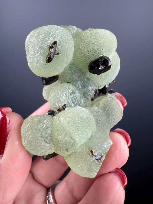 Grape Green Prehnite with Dark Green Epidote Specimen