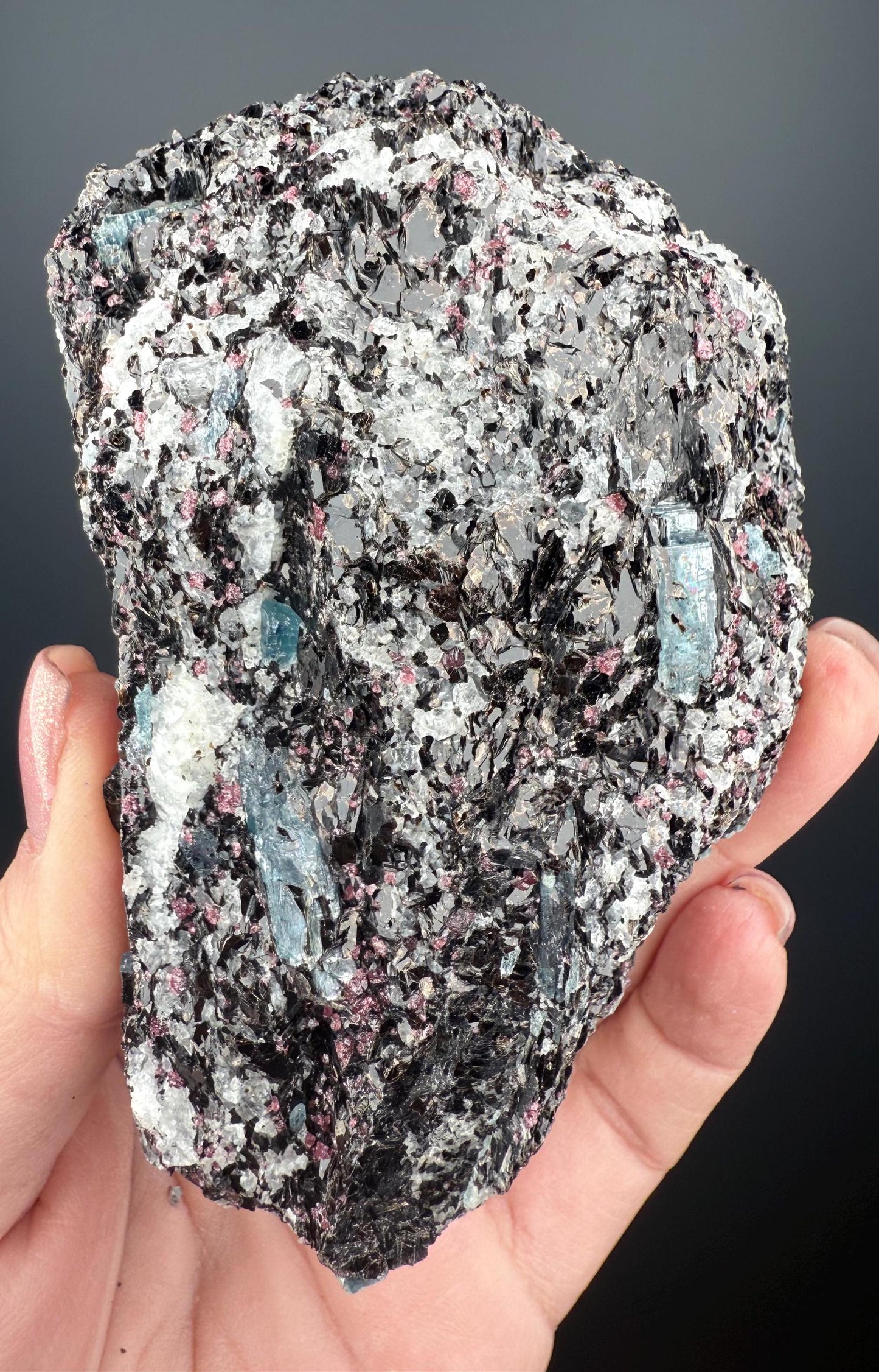 Amazing Piece for Rare Blue Kyanite with Garnet Mineral Specimen