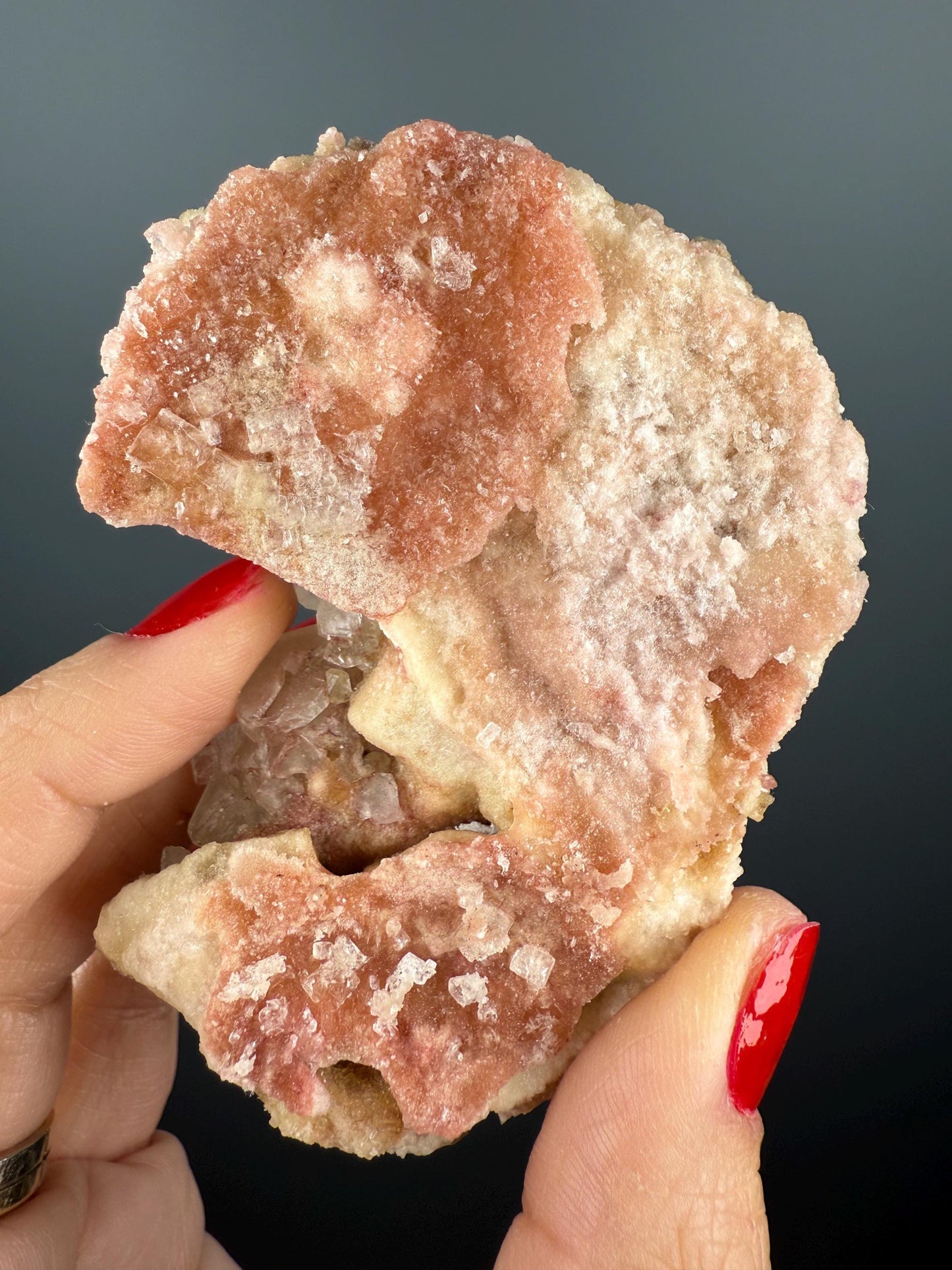 New Find! Bicolor Halite Crystal Rainbow Halite on Trona, Halite Crystal