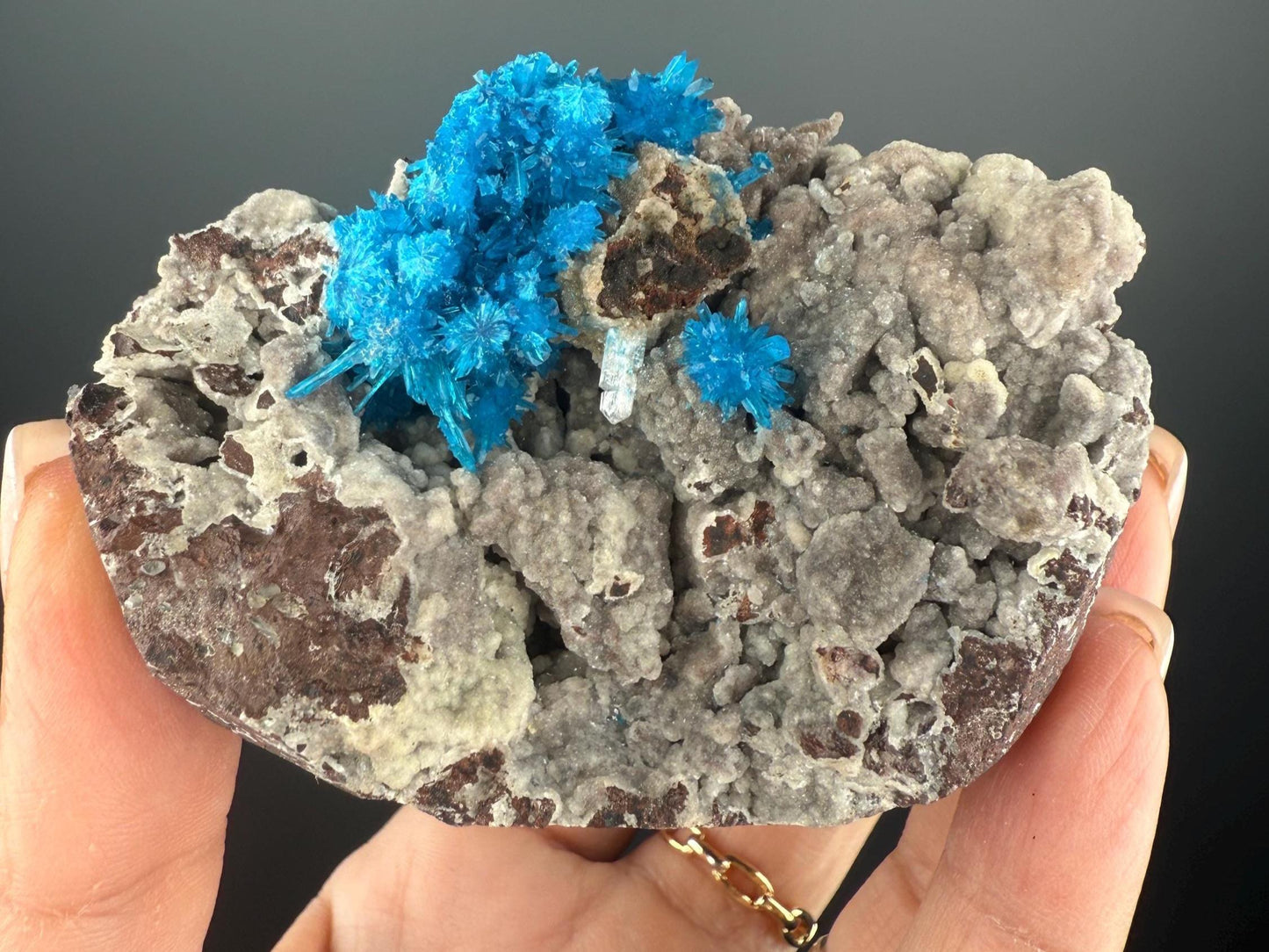 Vibrant Cavansite Crystal Cluster , Naturel Cavansite Crystal