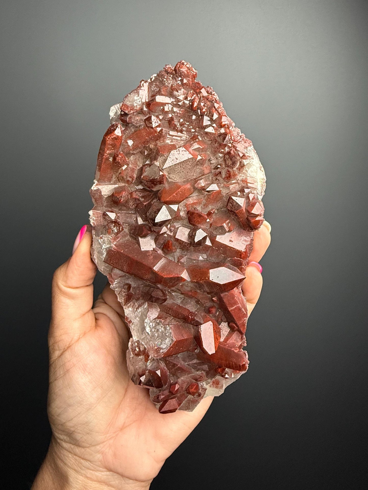 Gorgeous Chocolate Quartz Crystal, Chocolate Crystal, Red Hematoid Quartz