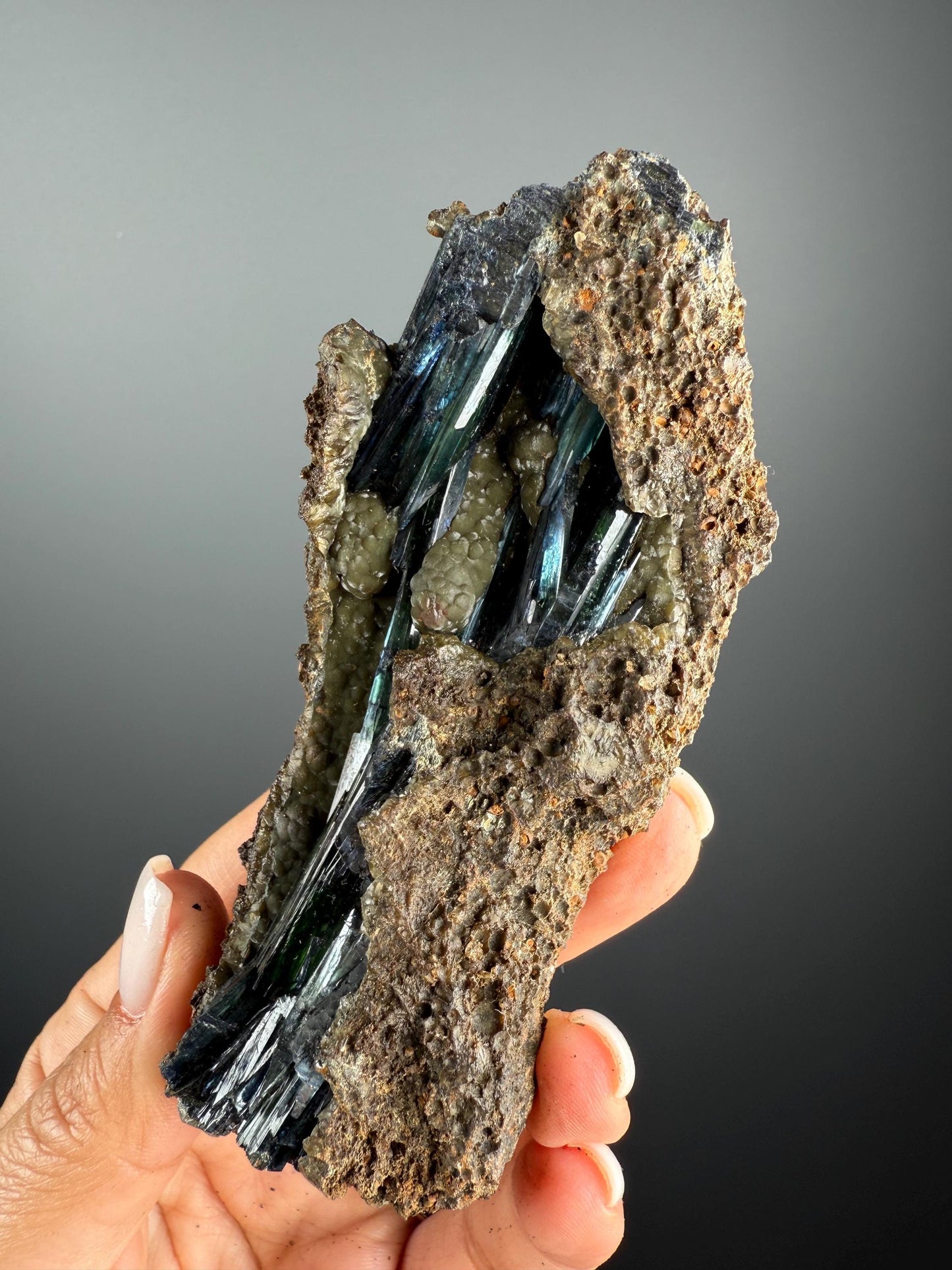 Gemmy Blue Green Vivianite, Vivianite Crystal