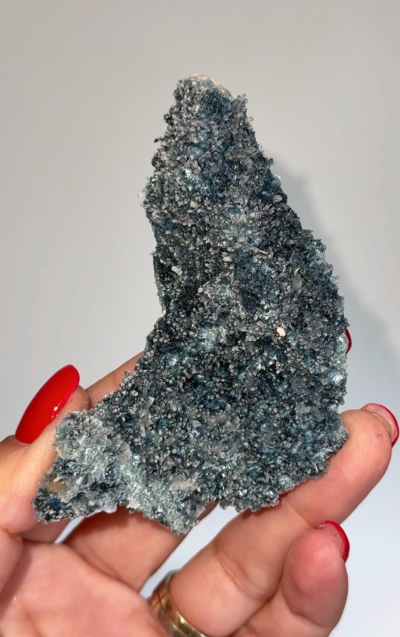 NEW Find , Sparkly Foitite crystal on Feldspar Specimen