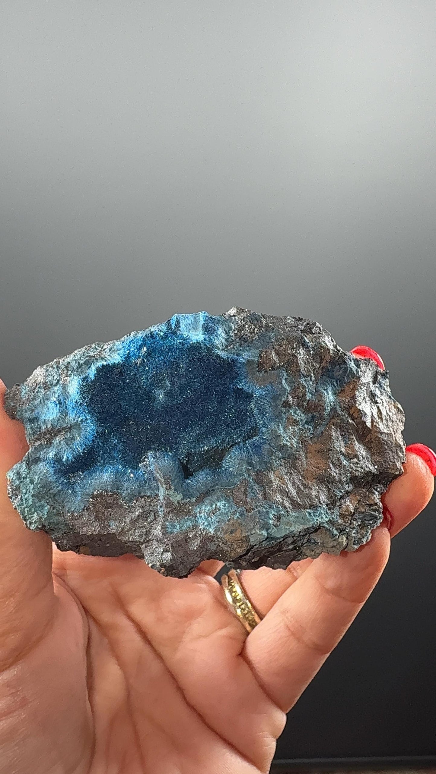 Rare! Blue Shattuckite Crystal From Mesopotamia mine, Khorixas, Namibia