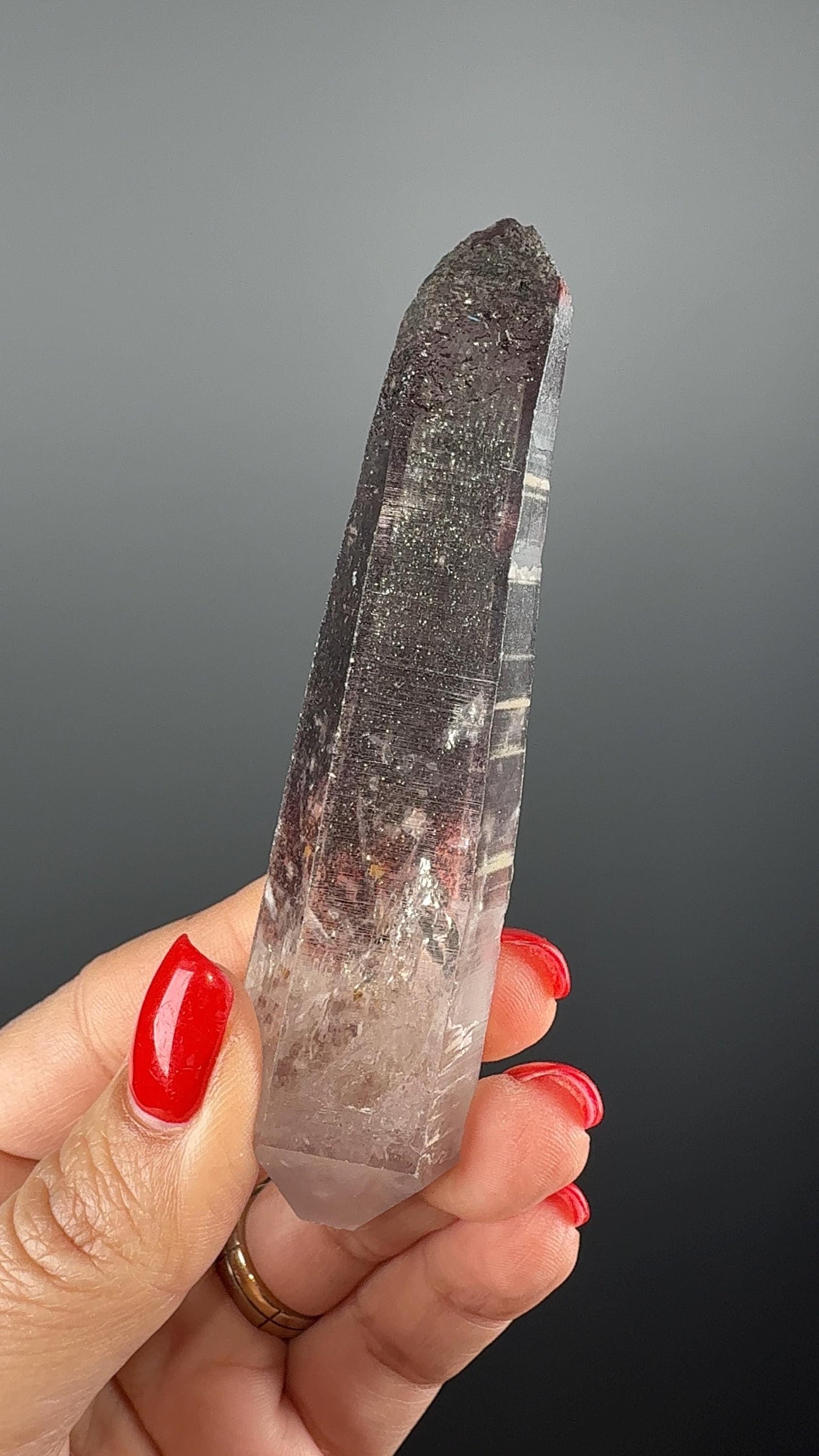 Laser Quartz with Glittery Hematite and Lithium- Double Terminated Quartz