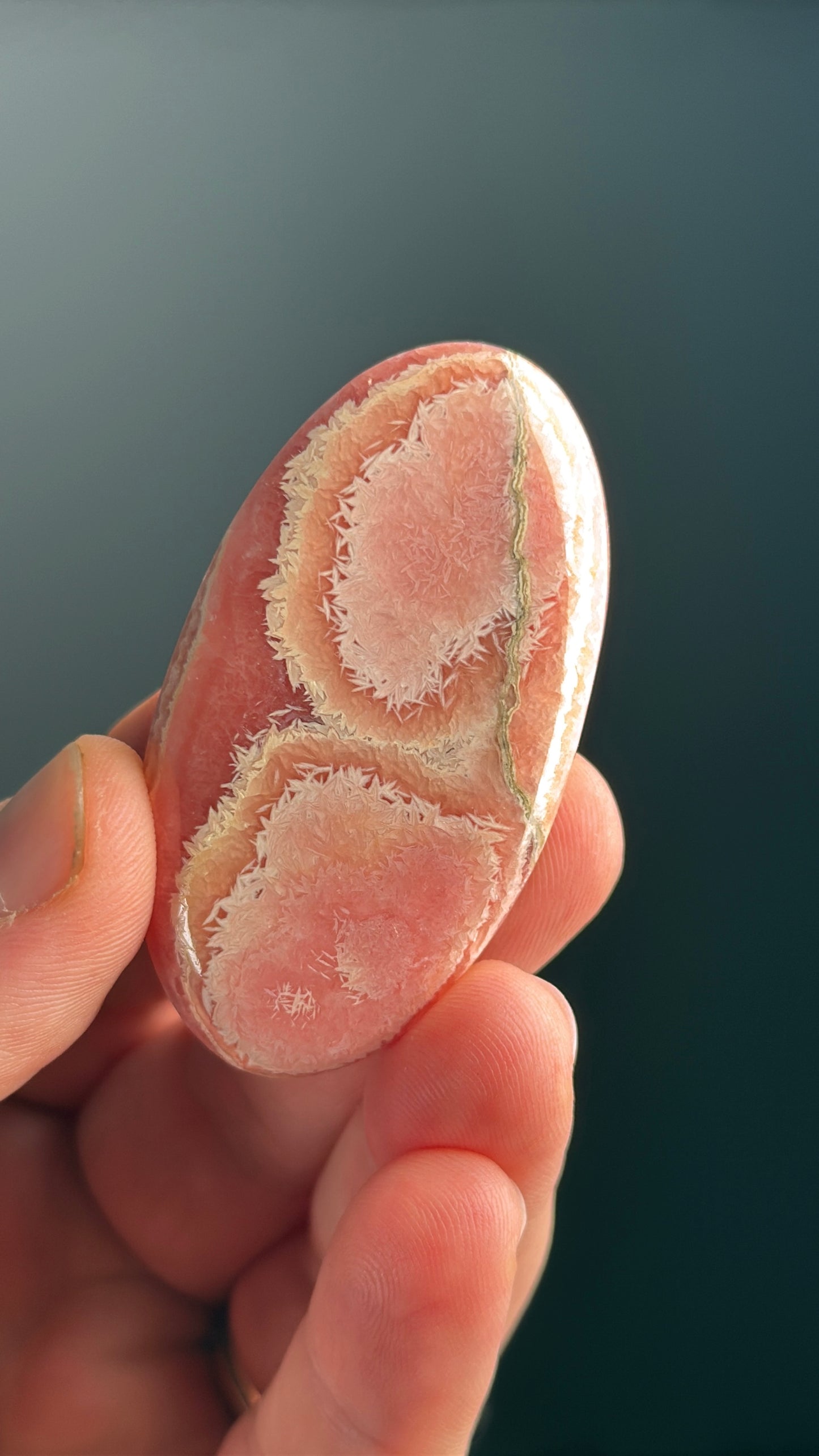 Pink Rhodochrosite Crystal Palm Stone Lot