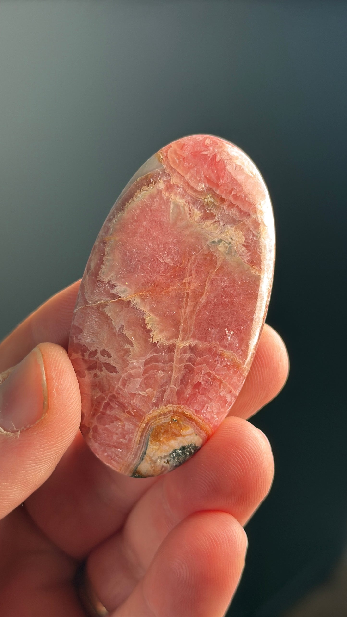 Pink Rhodochrosite Crystal Palm Stone Lot