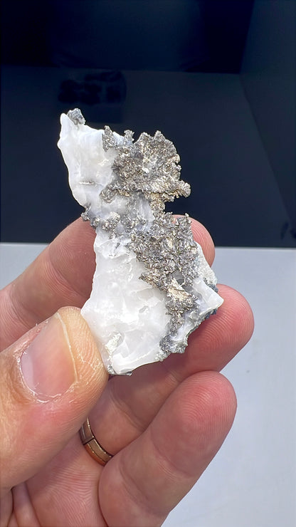 Arborescent Silver with White Calcite Specimen Lot