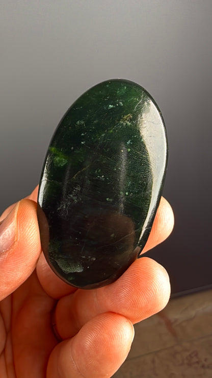 Green Kyanite Crystal Palm Stone