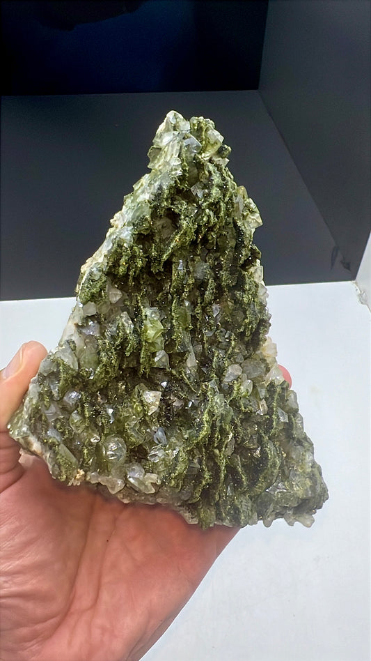 Forest Epidote with Quartz Specimen