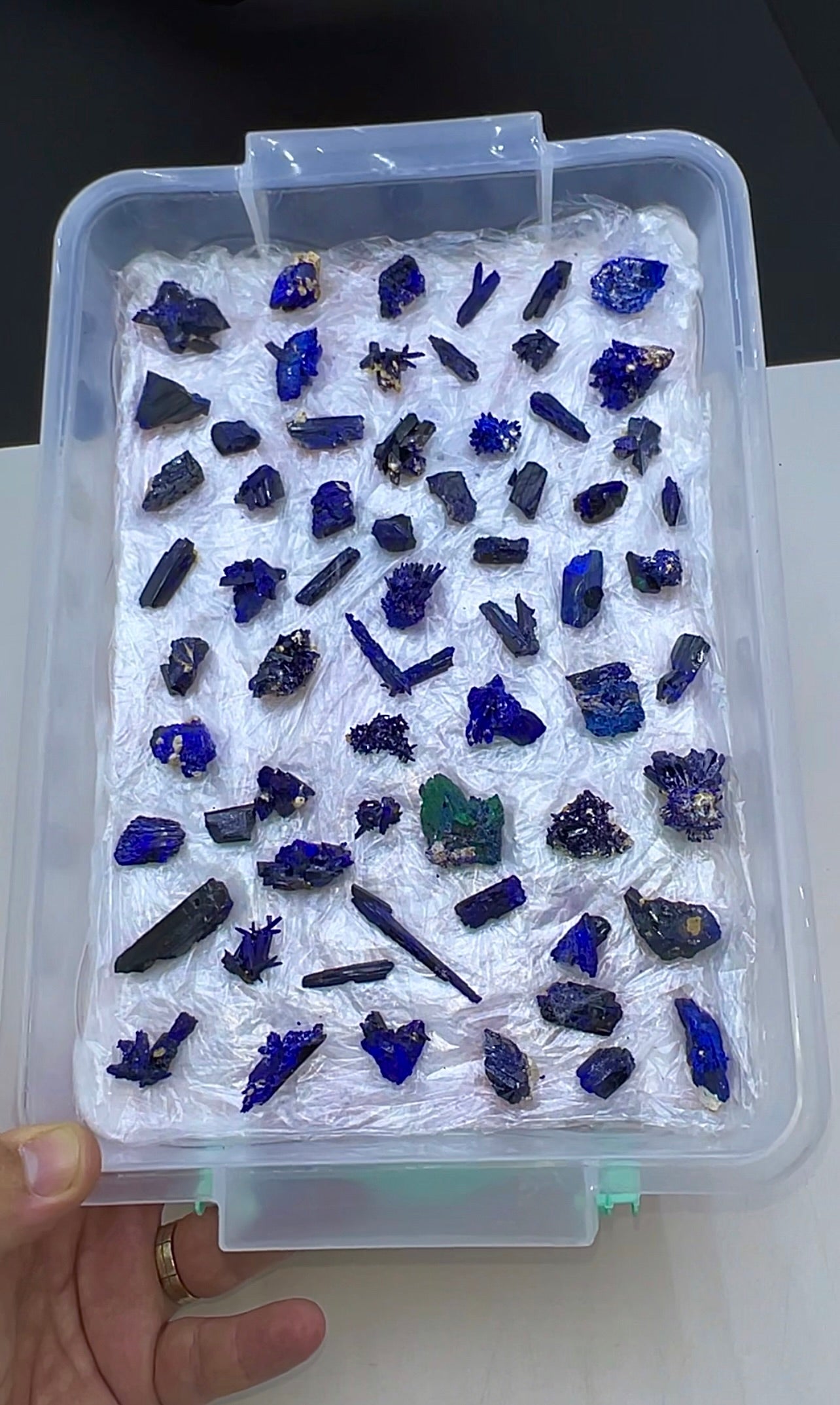 Blue Azurite Crystal  Specimen Lot 60-70 Pieces