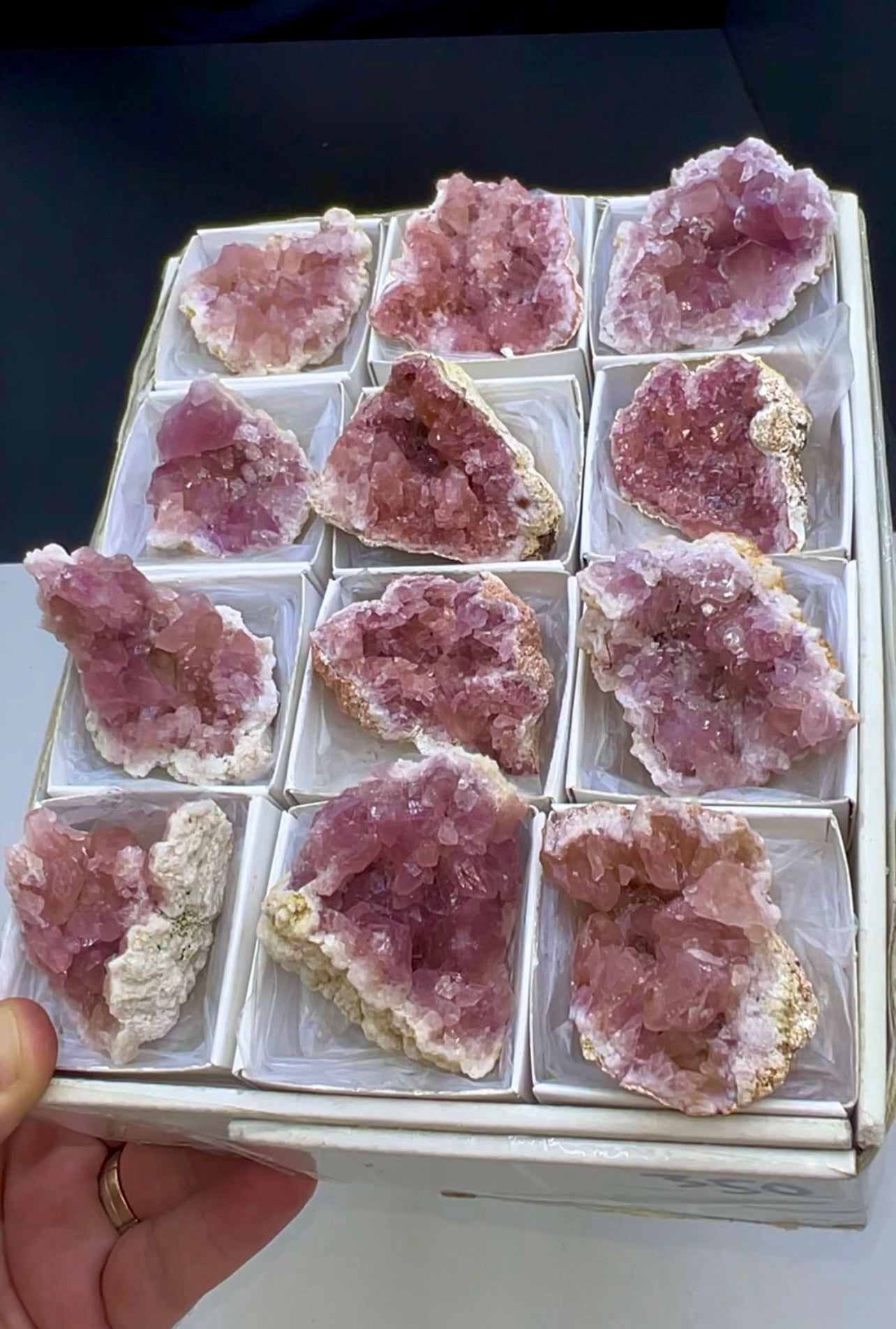 Pink Amethyst Crystal Specimen Lot - 12 Pieces