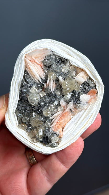 Barite Flowers with Cerussite and Metallic Galena Lot