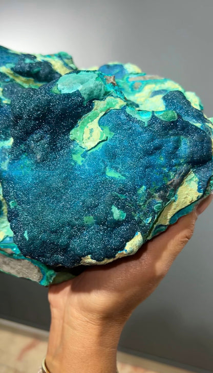 Blue Cornetite with Malachite Crystal Specimen