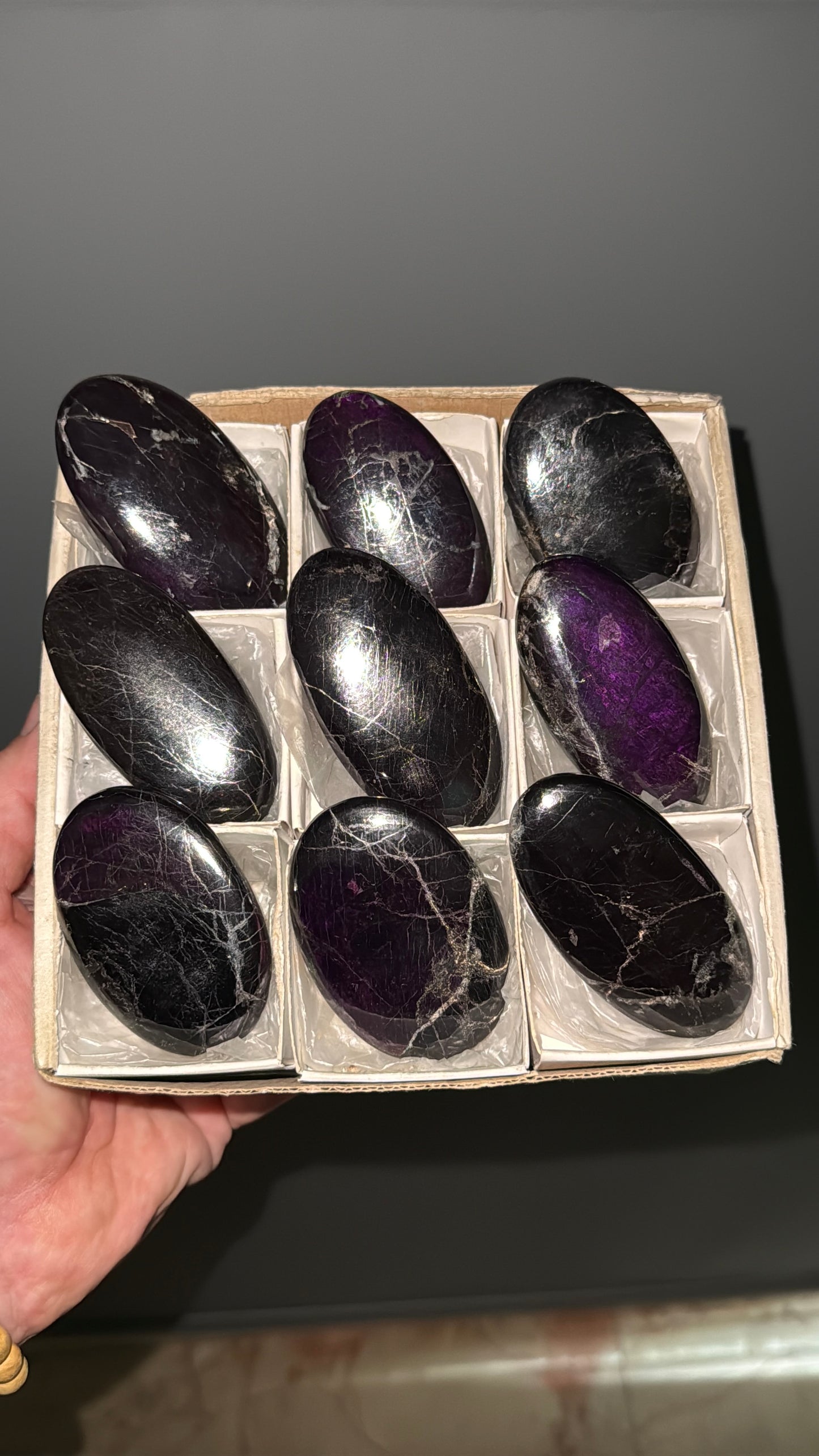 Purpurite Crsytal Palm Stone Lot