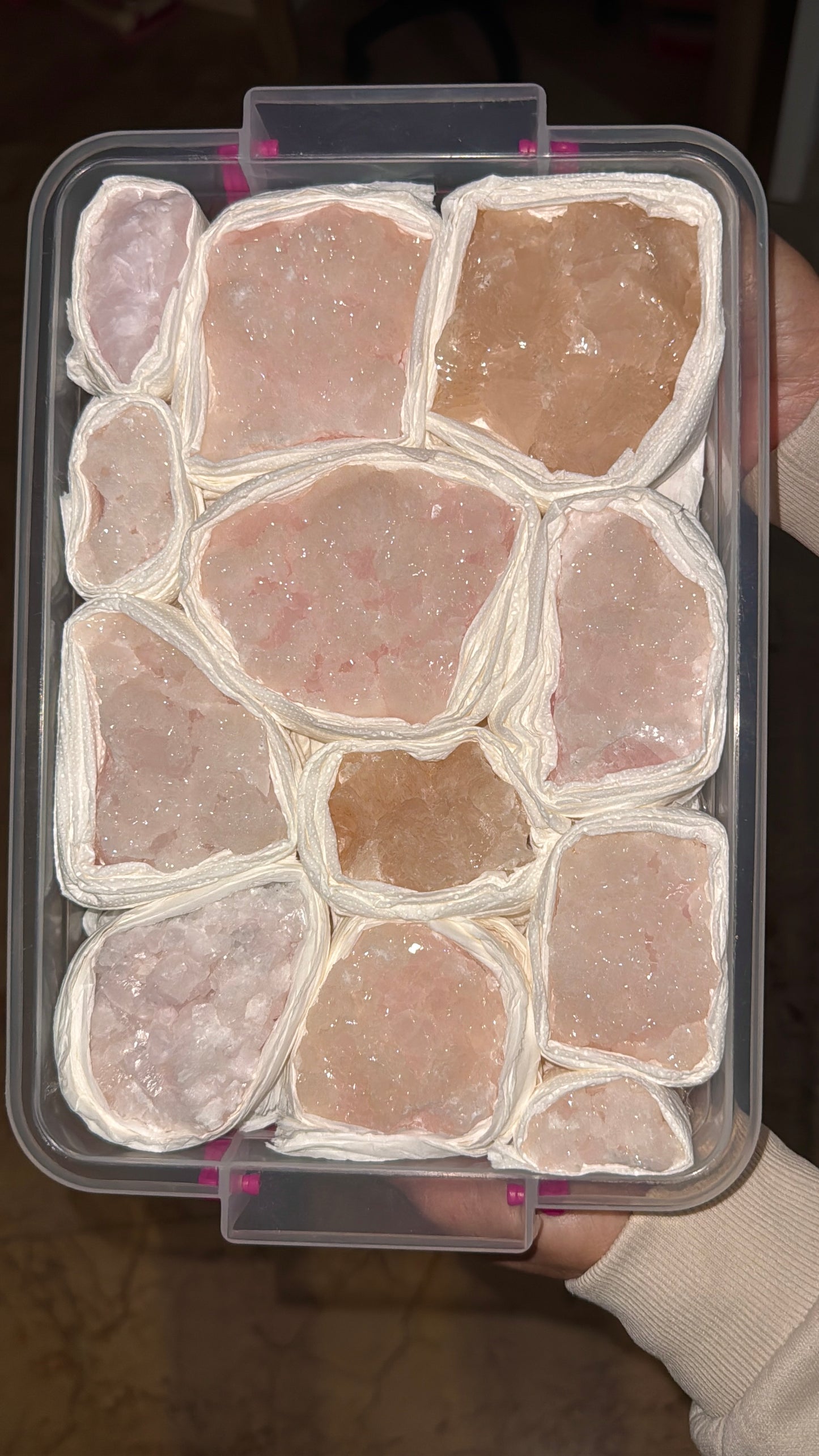 UV Pink Mangano Calcite Crystal Lot