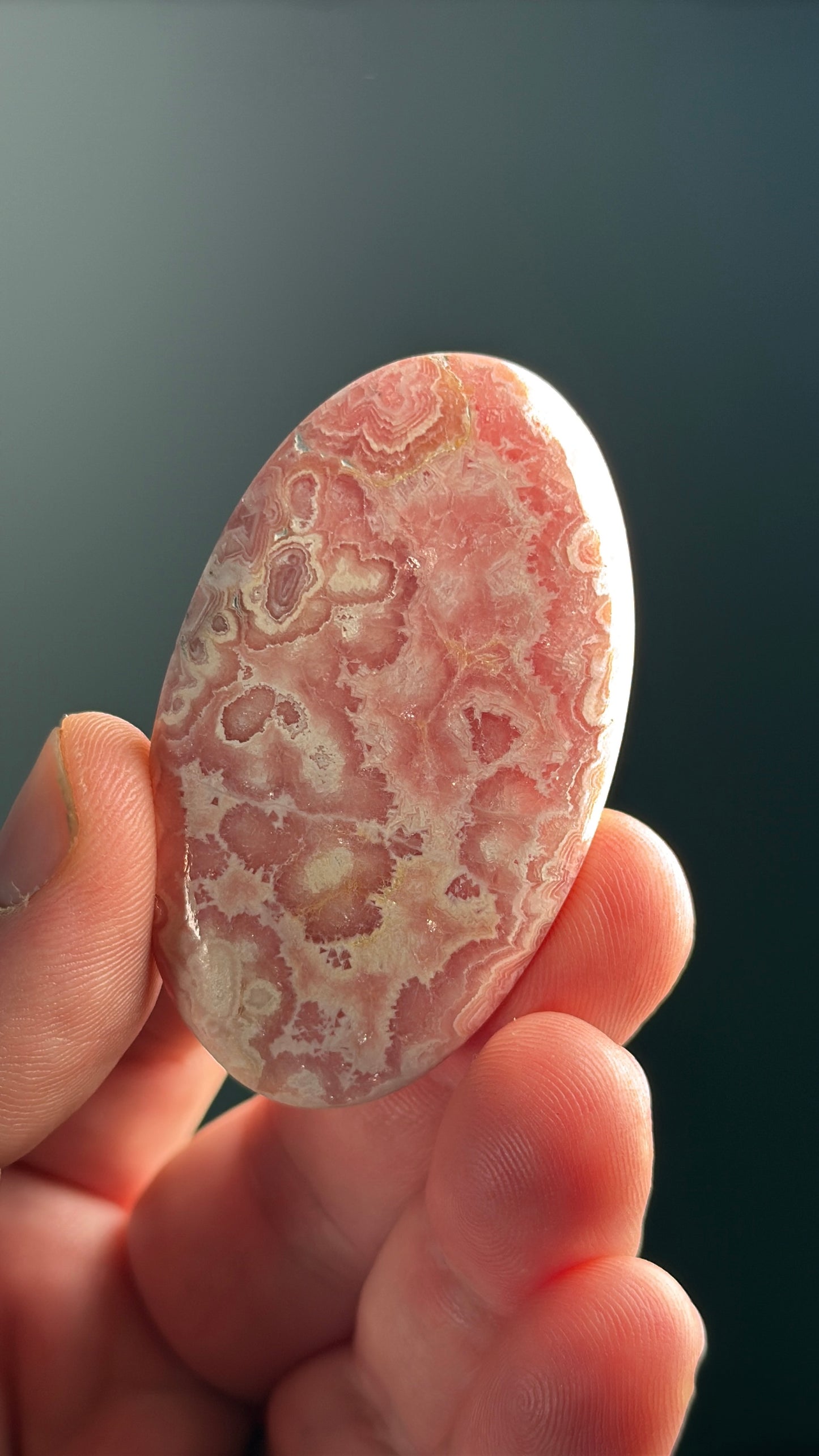 Pink Rhodochrosite Crystal Palm Stone Lot