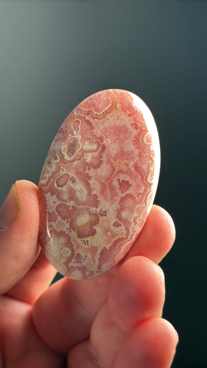 Pink Rhodochrosite Crystal Palm Stone Lot