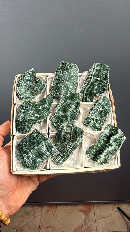 Forest Green Seraphinite Slab Lot