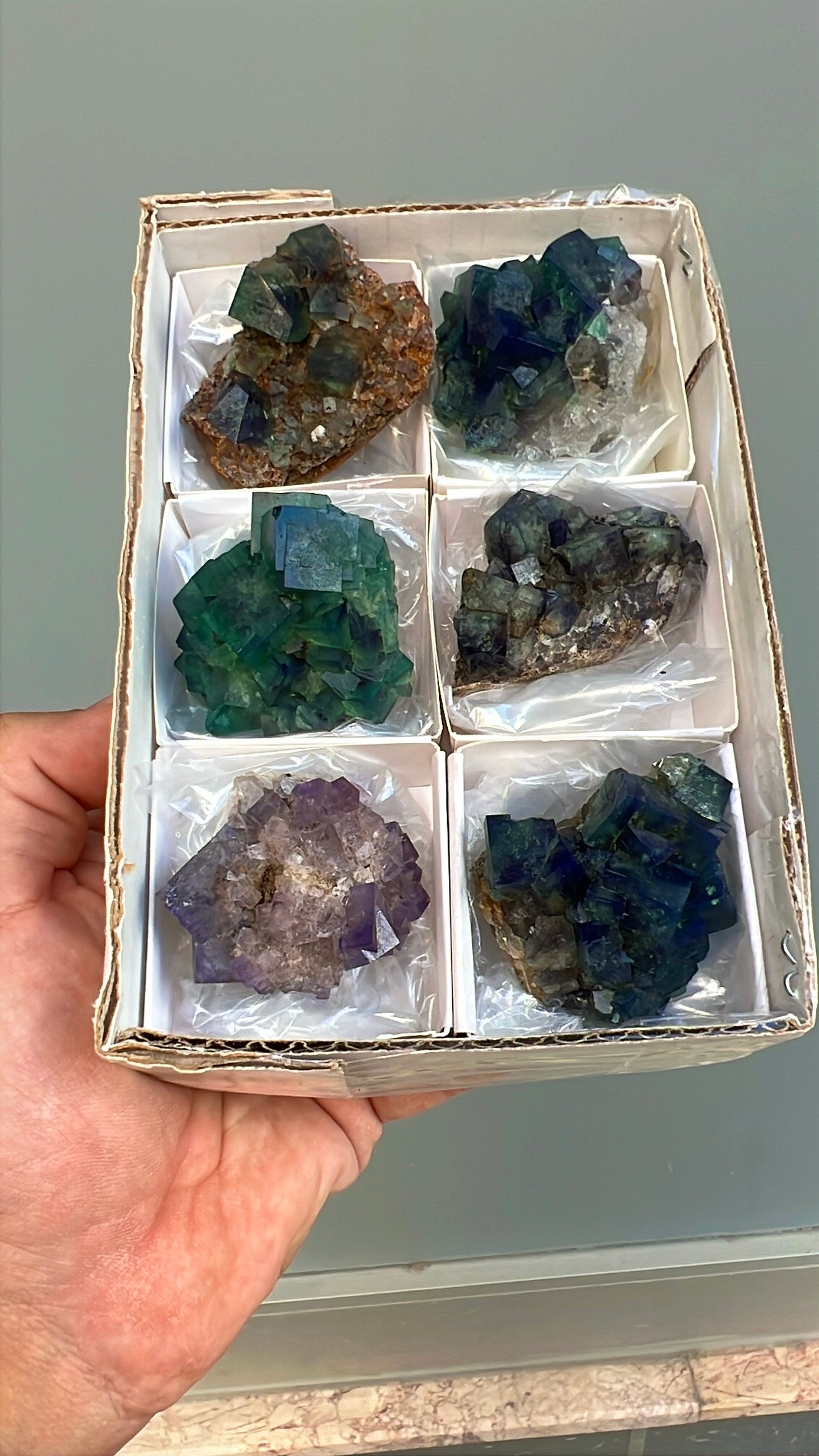 Color Change Green-Purple Fluorite  Crystal Lot