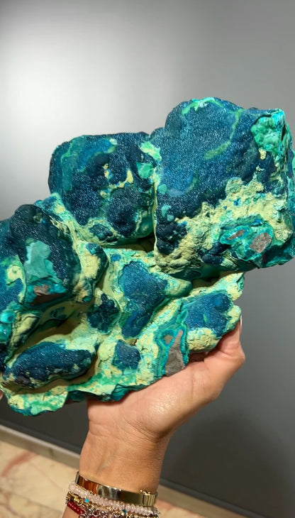 Blue Cornetite with Malachite Crystal Specimen