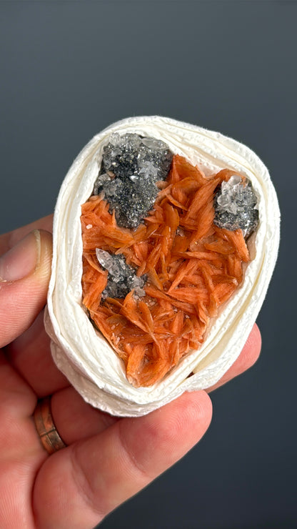 Barite Flowers with Cerussite and Metallic Galena Lot