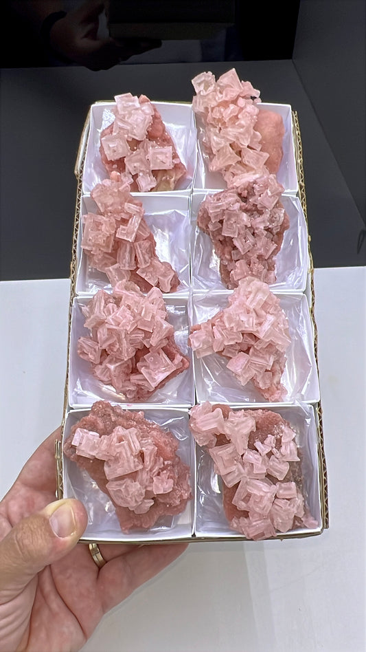 Pink Halite Crystal - 8 Pieces Lot