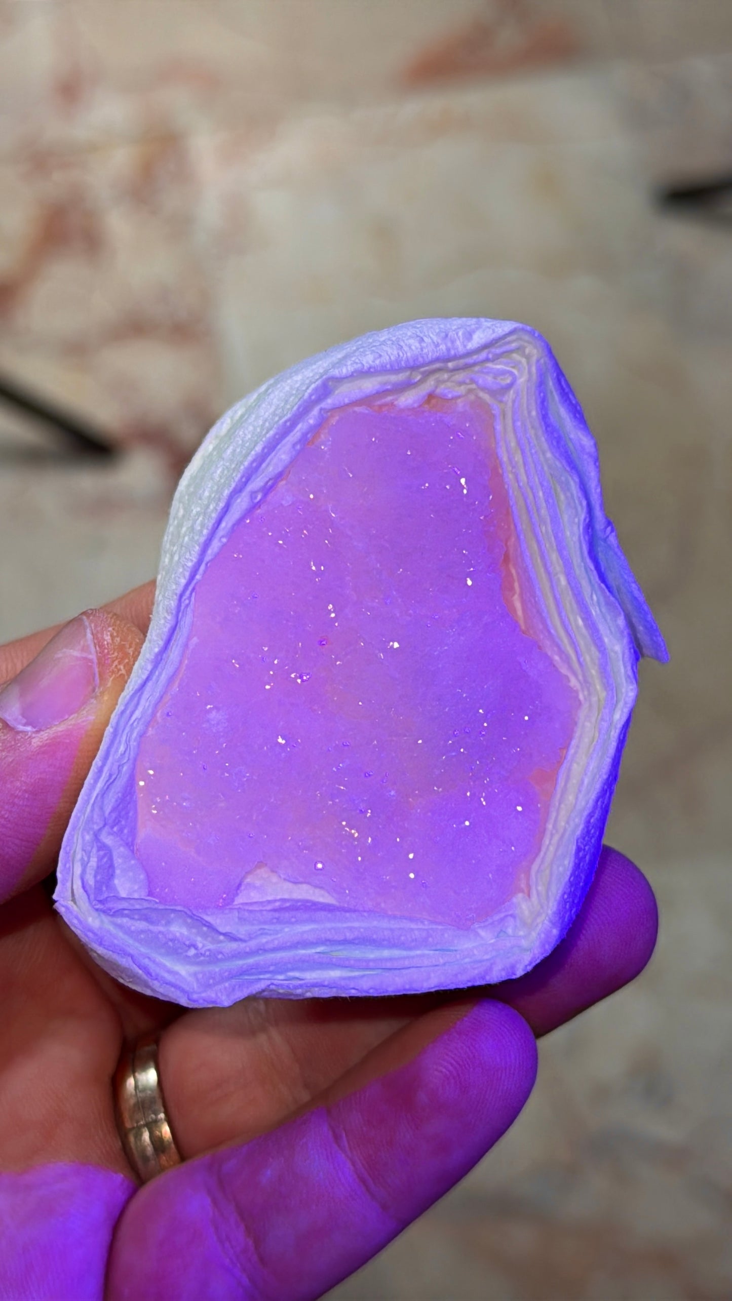 UV Pink Mangano Calcite Crystal Lot