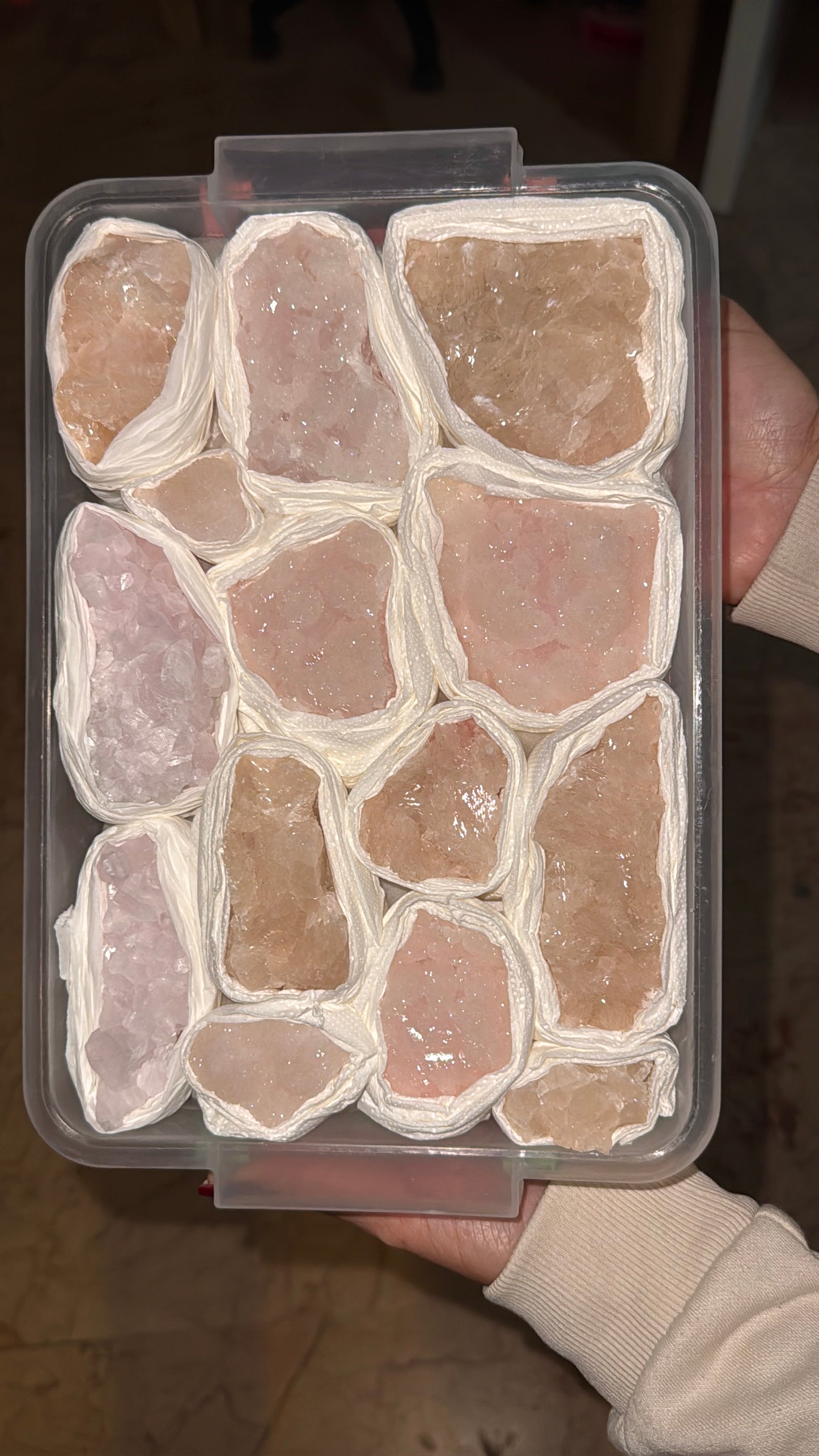 UV Pink Mangano Calcite Crystal Lot