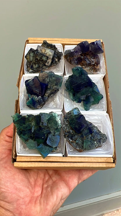 Color Change Green-Purple Fluorite  Crystal Lot