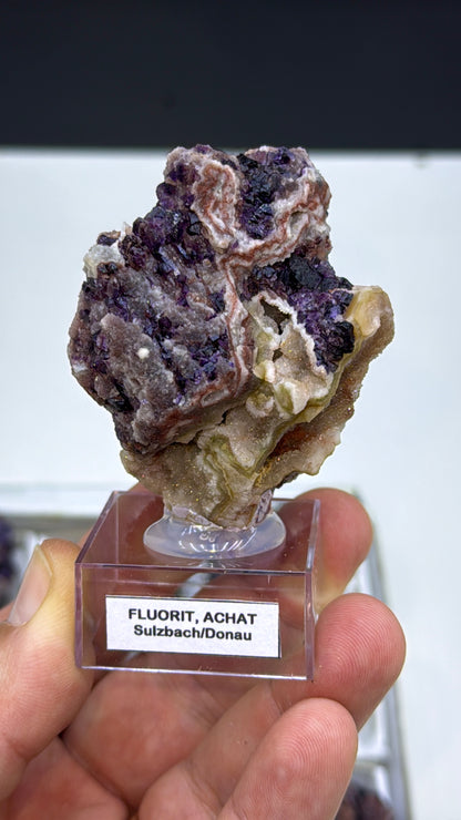 Purple Fluorite with Druzy Chalcedony Lot