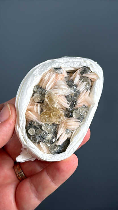 Barite Flowers with Cerussite and Metallic Galena Lot