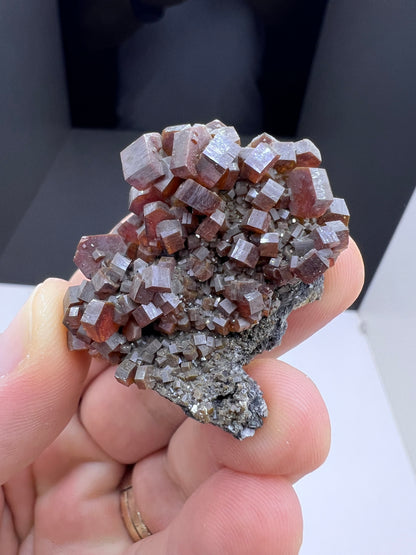 Black Barite With Red Vanadinite Crystal Lot