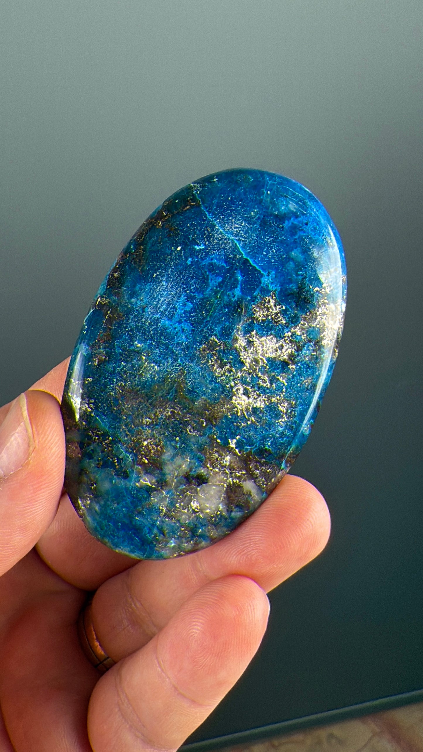 Blue Shattuckite with Cuprite Palm Stone Lot