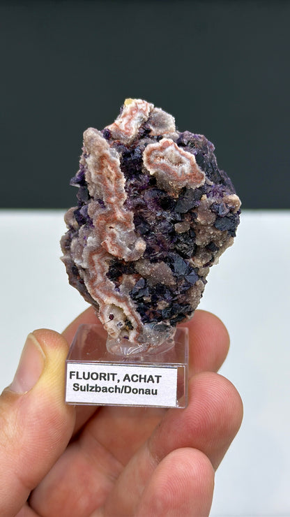 Purple Fluorite with Druzy Chalcedony Lot