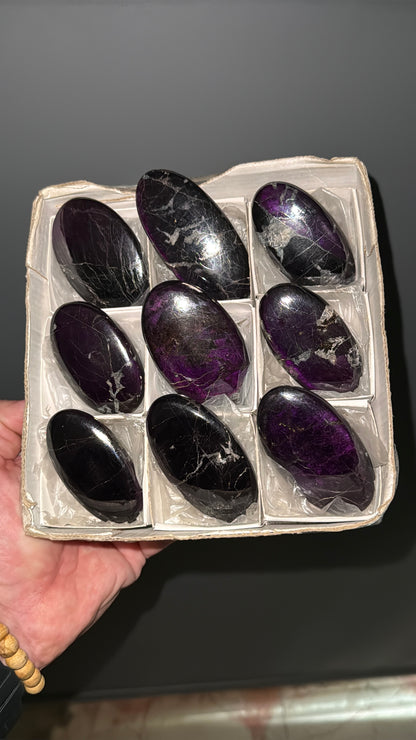 Purpurite Crsytal Palm Stone Lot